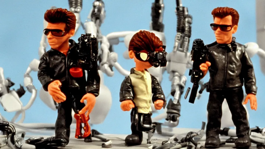 Prompt: Terminator 2 in claymation