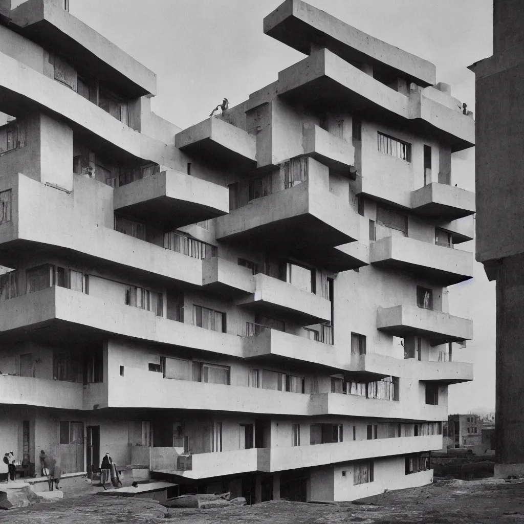 Prompt: the most average building by le corbusier