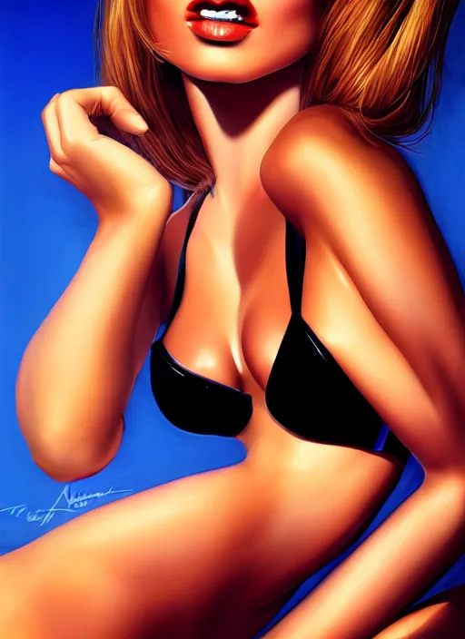 Image similar to a gorgeous female, photo by helmut newton, realistic, smooth face, perfect eyes, symmetrical, full body shot, wide angle, sharp focus, 8 k high definition, insanely detailed, intricate, elegant, art by artgerm