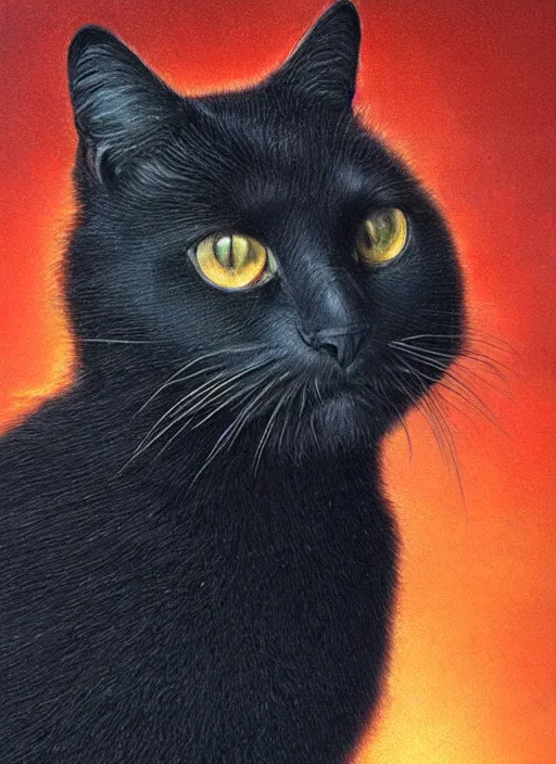 Prompt: a hybrid between a black cat and a crow, by bob eggleton, magnificent, ultra detailed, trending on artstation, realistic,