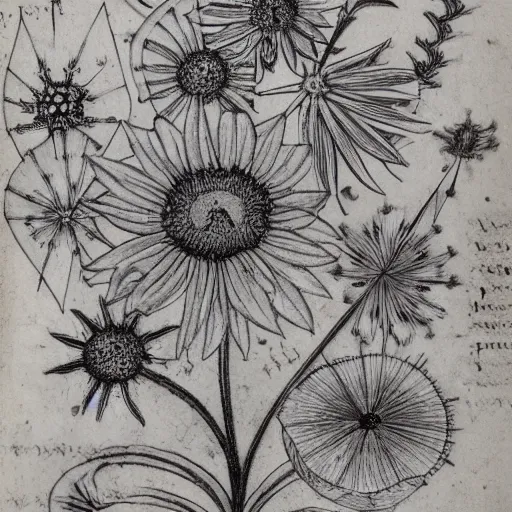 Image similar to detailed flower illustrations from the Voynich manuscript