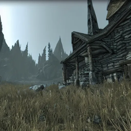 Image similar to Skyrim with better textures better graphics4K quality super realistic