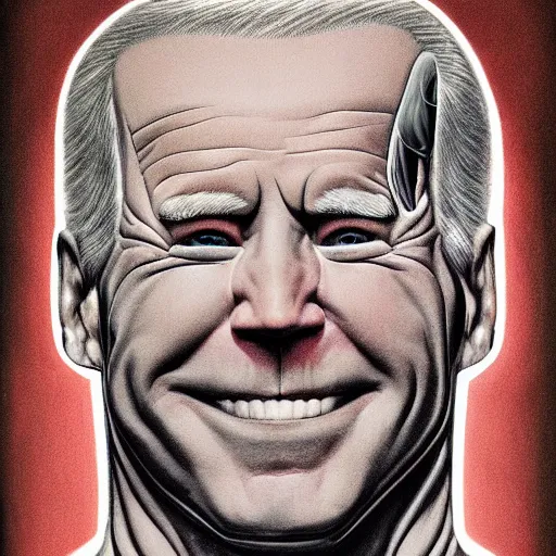 Image similar to anatomical diagram of a dissection of Joe Biden, by Barlowe