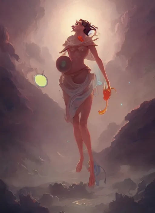 Image similar to god, illustration by peter mohrbacher, artstation