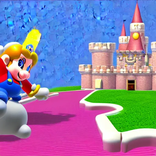 Image similar to princess peaches castle super mario 64 render