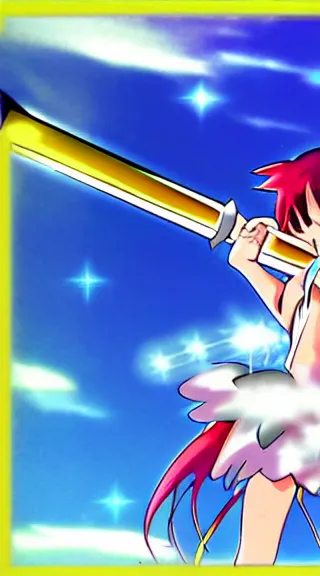 Image similar to Anime Screenshot of a POKEMON MISTY unsheathing her sword at night, strong blue rimlit, visual-key, Nighttime Moonlit, anime illustration in the style of Gainax