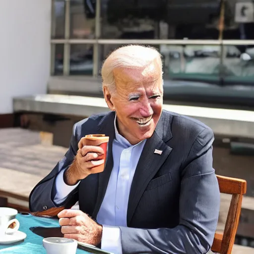 Image similar to joe biden drinking coffee