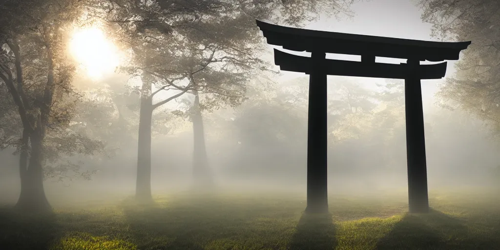 Prompt: i, a detailed Japanese torii in the morning mist, sunshine, 8k, high definition, trending on artstation