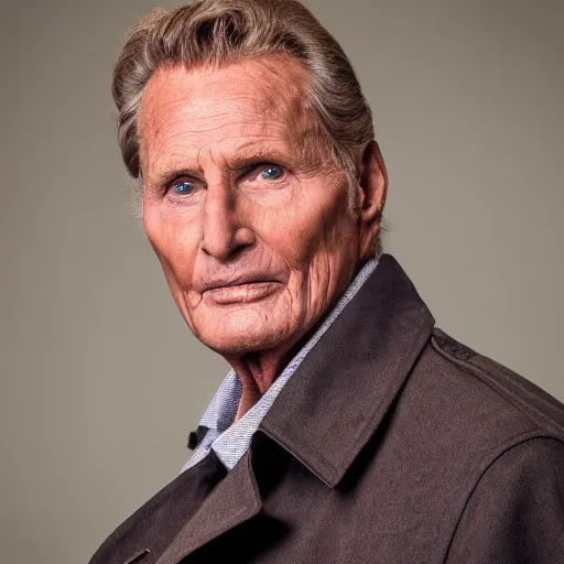 Image similar to robert stack wearing a trench coat unsolved mysteries solving the mystery of the missing jelly sandwich 2 0 0 1, ( sony a 7 r iv, symmetric balance, polarizing filter, photolab, lightroom, 4 k, dolby vision, photography awardm, voque, perfect face )