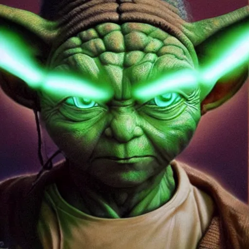 Prompt: ultra realistic portrait painting of yoda, art by akira toriyama, 4 k, dragon ball artstyle, cel shaded, highly detailed, epic lighting
