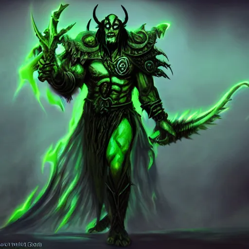 Prompt: Illidan Stormrage from World of Warcraft, trending on artstation, 4k, concept art