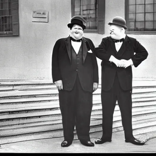 Prompt: laurel and hardy in 2022