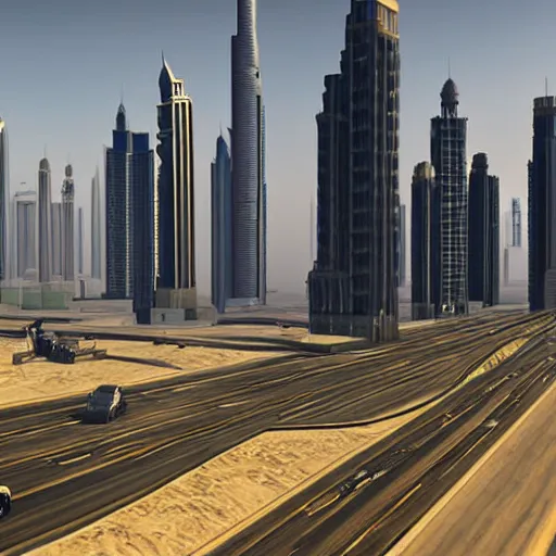 Prompt: gta : dubai, by weta