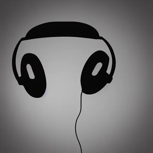 Image similar to a minimal logo of a seagull bird wearing headphones and talking to a microphone at a podcast