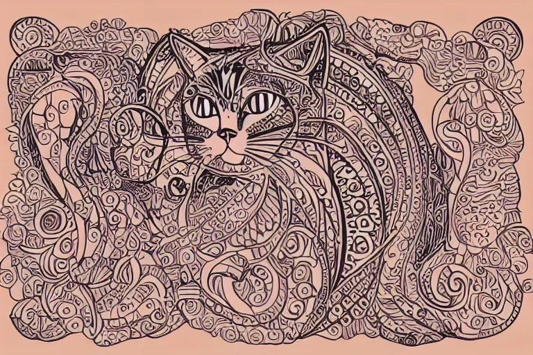 Image similar to a vector illustration of a cat goddess, highly detailed, elegant