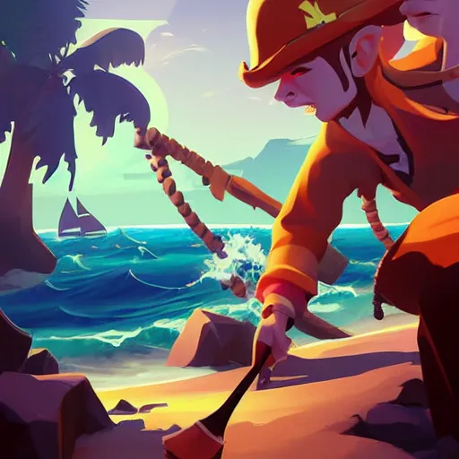 Image similar to painting treasure on sea of thieves game smooth median photoshop filter cutout vector, behance hd by jesper ejsing, by rhads, makoto shinkai and lois van baarle, ilya kuvshinov, rossdraws global illumination