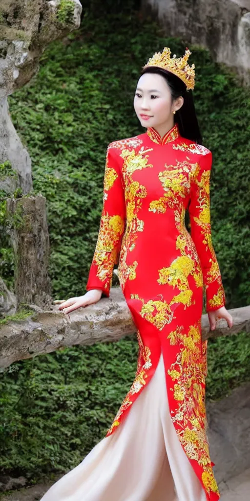 Image similar to beautiful vietnamese princess wearing vietnamese ao dai