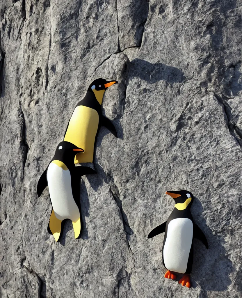 Image similar to a rock climbing hold in the shape of a penguin