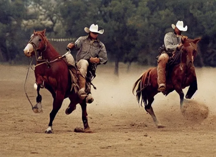 Image similar to a cowboy horse chase vigilantes with face masks disguise, shoot out, exploding horse wide shot, from the hit 1 9 9 0 s tv show on tnt