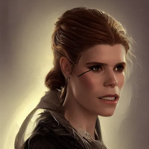 Image similar to a portrait of kate mara as a sorceress, urban motifs, intricate, elegant, highly detailed, digital painting, trending on artstation, concept art, smooth sharp focus, illustration, art by artgerm and greg rutkowski