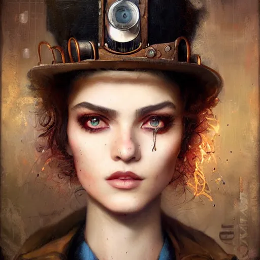 Image similar to lofi steampunk portrait pixar style by Lita Cabellut and Stanley Artgerm and Tom Bagshaw