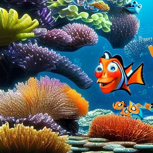 Prompt: live action finding nemo