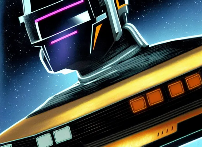 Image similar to concept art, delorean, knight rider, daft punk, tron legacy, vyle art