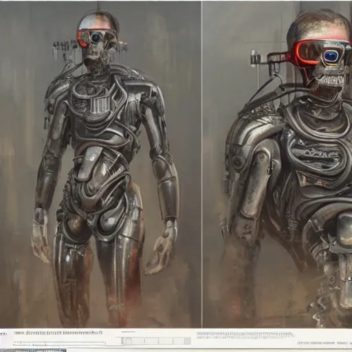 Image similar to a hyper - detailed fine painting of a synthetic man, dystopian concept art