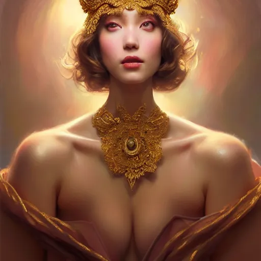 Prompt: expressive oil painting, of alluring european princess, intense seductive look, smooth glowing skin, glistening body, love, adoration, blushing, ornate headpiece of wool, glamour shot, by yoshitaka amano, by greg rutkowski, by jeremyg lipkinng, by artgerm, digital art, octane render, glimmering robes