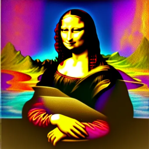 Image similar to mona lisa by lisa frank and jim lee