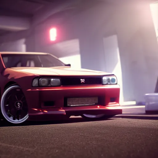 Prompt: unreal engine render of a nissan skyline, cinematic, raytracing