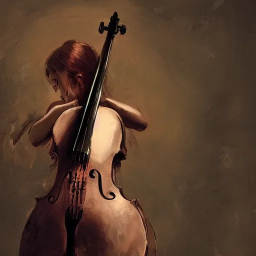 Image similar to body as a cello by greg rutkowski