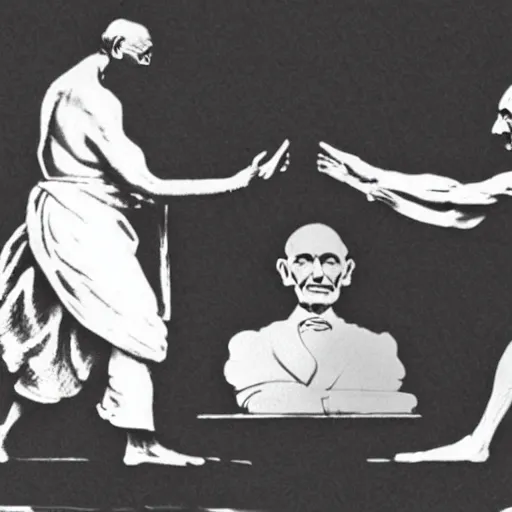 Image similar to gandhi slapping abe lincoln in the face