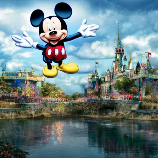 Prompt: mickey mouse in movie scene, 4 k, realistically, hdr, photorealistic