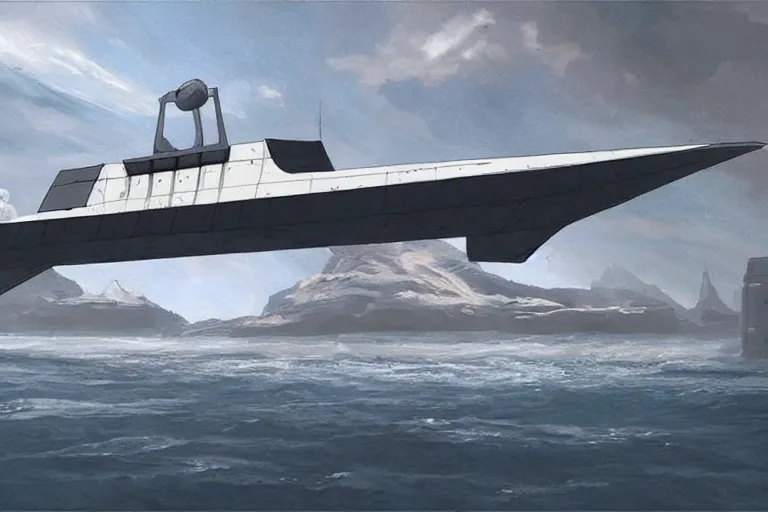 Image similar to Concept art of a U-Boat spaceship