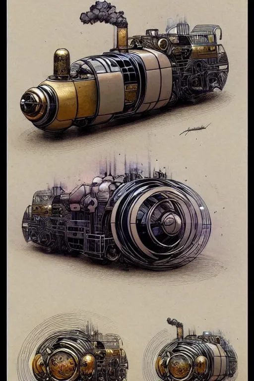 Image similar to design only! ( ( ( ( ( 2 0 5 0 s retro future steam engine designs borders lines decorations space machine. muted colors. ) ) ) ) ) by jean - baptiste monge!!!!!!!!!!!!!!!!!!!!!!!!!!!!!!