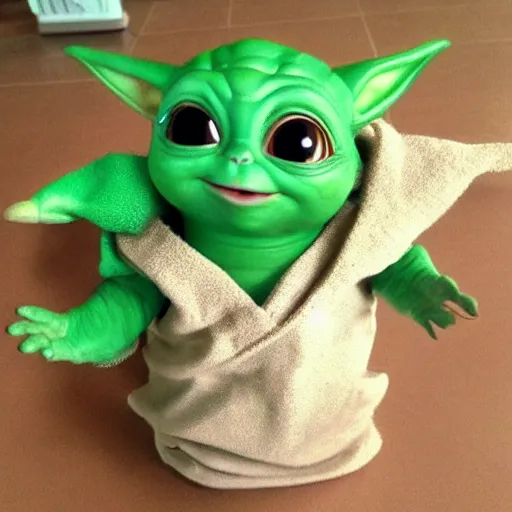 Image similar to baby yoda and pickachu had a baby