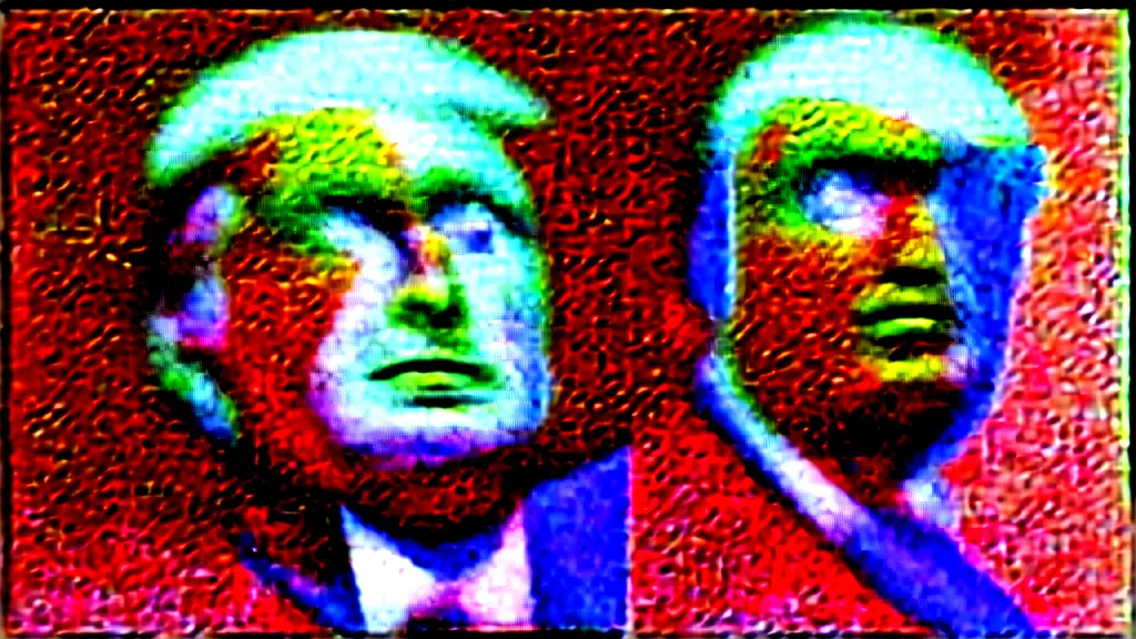 Prompt: donald trump apotheosis, pop art in the style of syd mead and alex grey