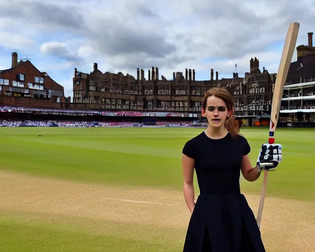 Image similar to emma watson opens the batting for england at lord's cricket ground