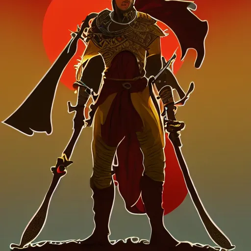 Image similar to an ultra detailed vector image of solaire of astora dressed as the prince of persia, concept art by alphonse mucha and greg rutkowski, bright red desert sands, bright yellow and red sun, octane render, praise the sun