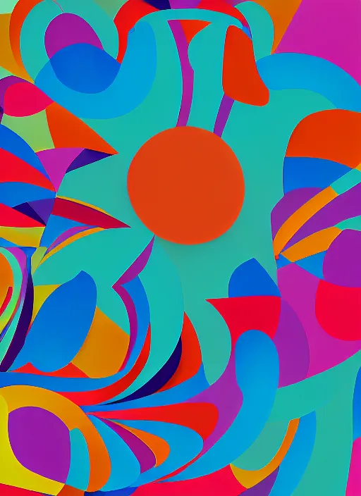 Image similar to ! dream an abstract animation still in the style of a 6 0's print ad, intricate and detailed, harmonic triadic color scheme, technicolor 4 k