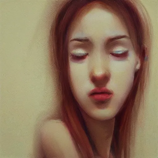 Prompt: “a pretty girl crying, realism, trending on artstation”