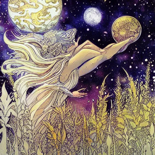 Prompt: Liminal space in outer space by Rebecca Guay