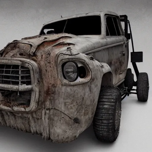 Image similar to rhinoceros truck in the style of mad max, cinematic composition, intricate photorealism, high detail, many exotic high end features