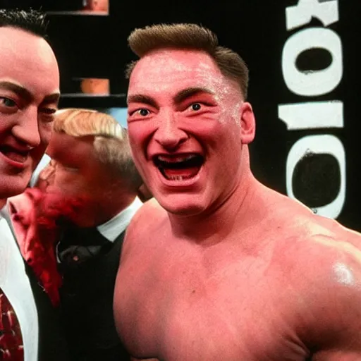 Image similar to brock lesnar fighting peewee herman