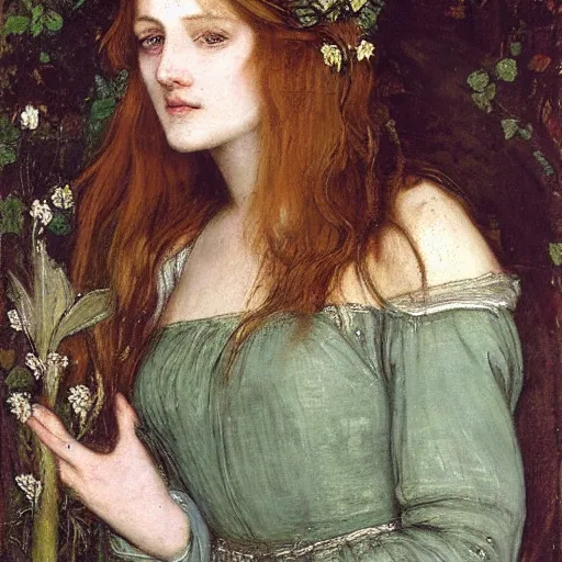 Prompt: ophelia by millais except she's popping a gang sign