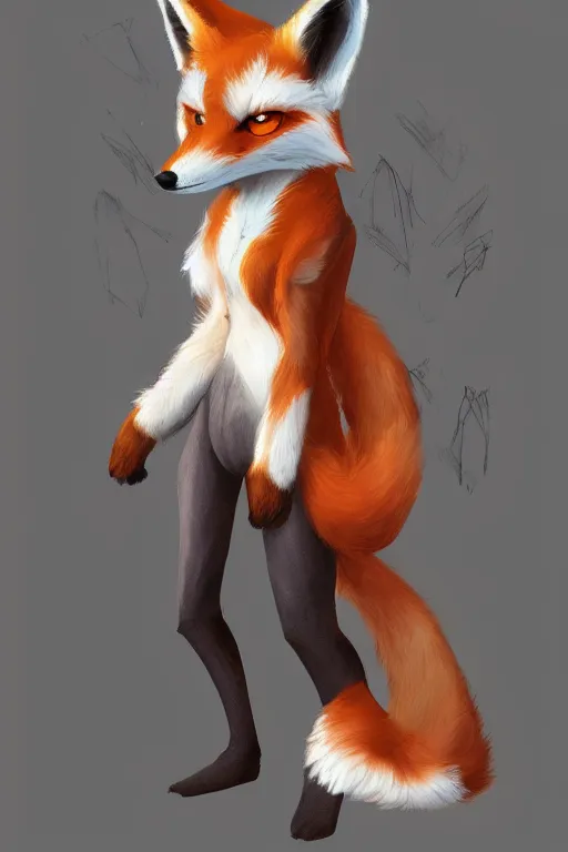 Prompt: a fox fursona, trending on artstation, by kawacy, furry art, digital art