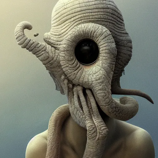 Image similar to a hyper - detailed 3 d render of squidward, surrealism!!!!! surreal concept art, lifelike, photorealistic, digital painting, aesthetic, smooth, sharp focus, artstation hd, by greg rutkowski, bruce pennington, valentina remenar and asher duran