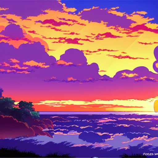 Made an anime-style sunset wallpaper [2920x1640] : r/wallpapers