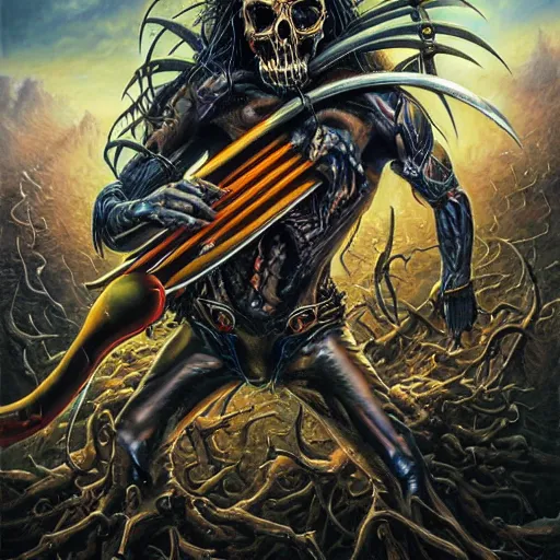 Image similar to thrash metal album cover in the style of stefan kostic, realistic, sharp focus, 8k high definition, insanely detailed, intricate, elegant, art by stanley lau and artgerm